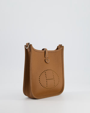 Hermès Mini Evelyne Bag in Gold Clemence Leather with Palladium Hardware