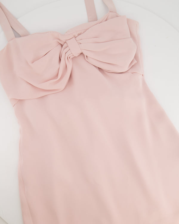 Valentino Pale Pink Maxi Dress with Bow Corset Detailing Size IT 42 (UK 10)