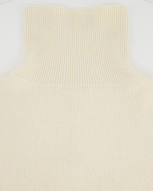 Raey Ivory Wool Roll Neck Cropped Oversized Knit Jumper Size XXS/XS (UK 4)