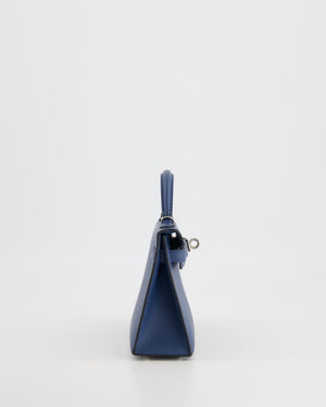 Hermès Mini Kelly II Sellier 20cm Bag in Deep Blue Epsom Leather with Palladium Hardware