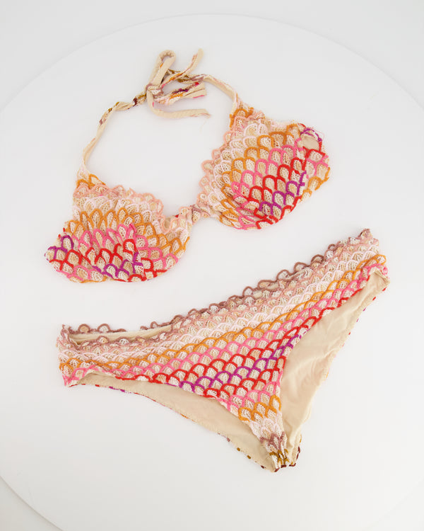 Missoni Multicolour Degradé Lace-Effect Bikini Swimsuit Size IT 46 (UK 14) RRP £450