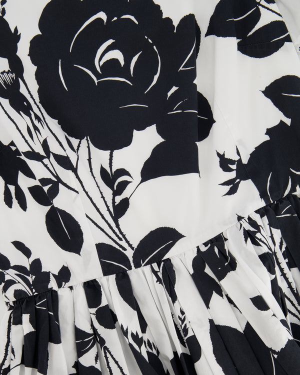 Dolce & Gabbana Black and White Floral Printed Mini Dress Size IT 44 (UK 12)