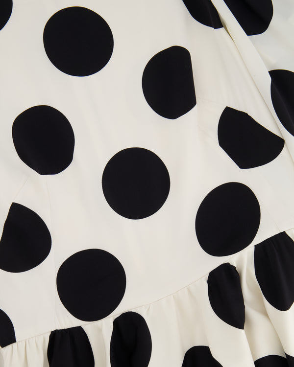 Dolce & Gabbana White Polka Dot Mini Dress with Lace Details Size IT 42 (UK 10) RRP £1,950