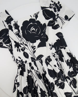 Dolce & Gabbana Black and White Floral Printed Mini Dress Size IT 44 (UK 12)