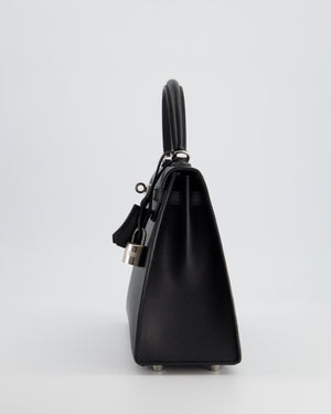 Hermès Black Kelly Sellier 25cm Bag in Epsom Leather with Palladium Hardware
