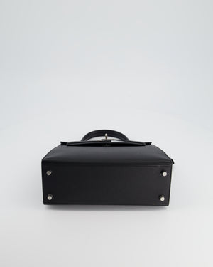 Hermès Black Kelly Sellier 25cm Bag in Epsom Leather with Palladium Hardware