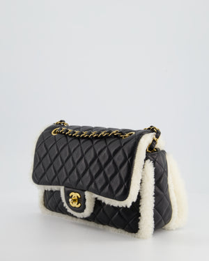 Chanel Medium Coco Neige Flap Bag Quilted Lambskin with Shearling and Gold Hardware