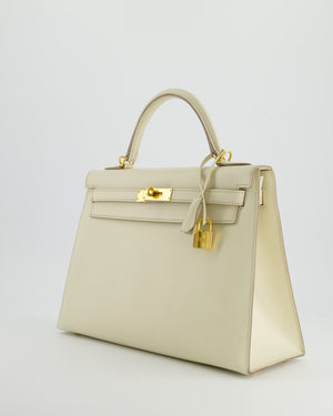 Hermès Craie Kelly Bag Sellier 32cm in Epsom Leather and Gold Hardware