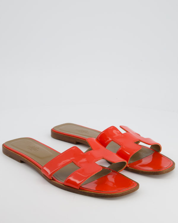 Hermès Patent Red Leather Oran Sandal Size EU 42 RRP £610