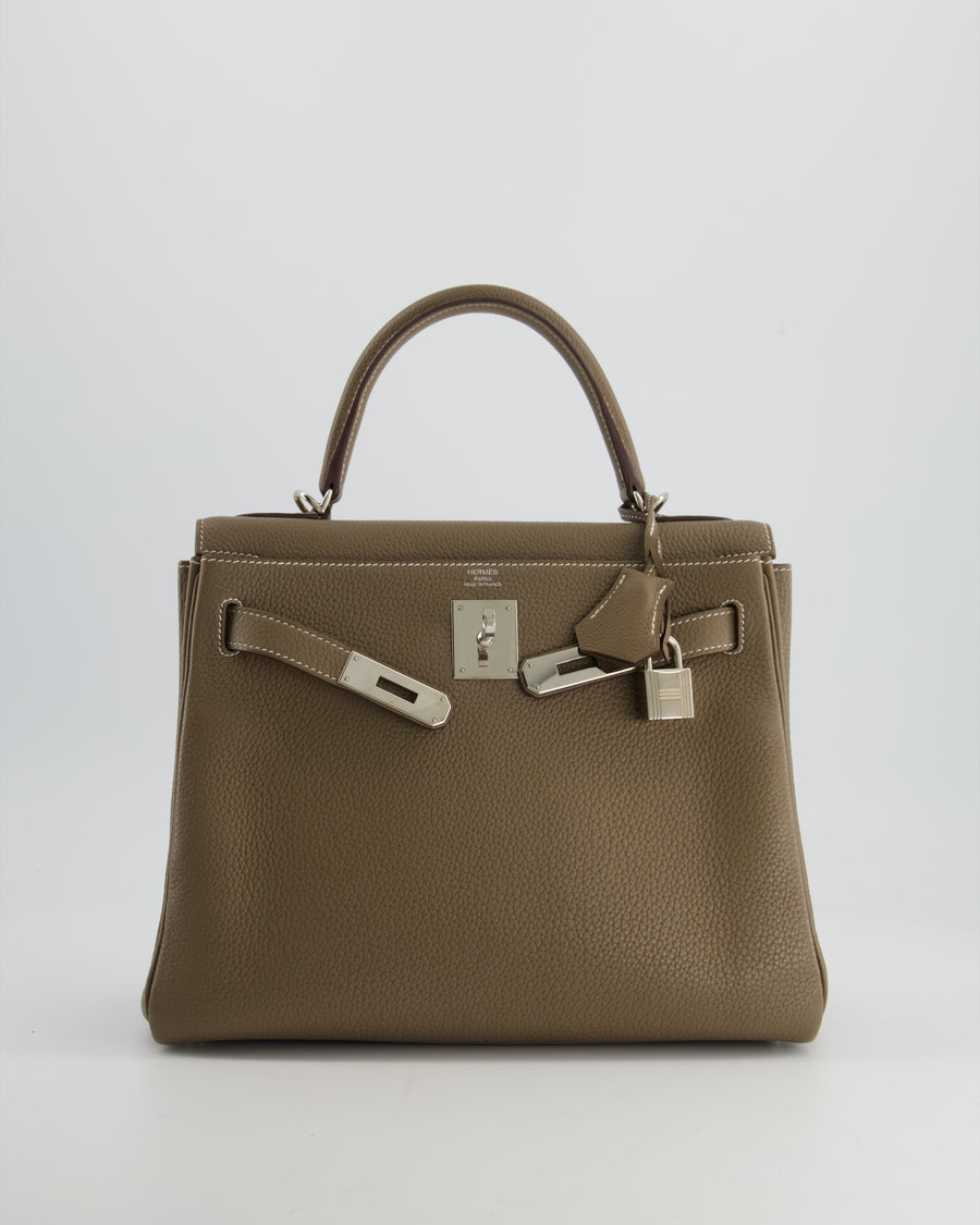 *FIRE PRICE* Hermès Kelly Bag 28cm in Etoupe Togo Leather with Palladium Hardware