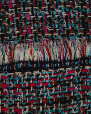 Chanel Multicolour Tweed Effect Logo Silk Scarf