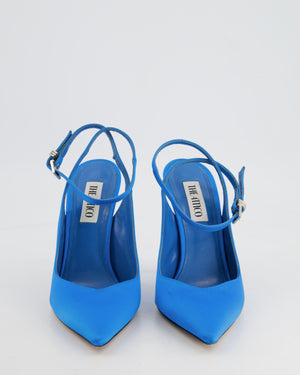 The Attico Blue Satin Pumps with Silver Buckle Detail Size EU 40 RRP £550