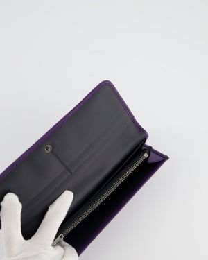 Loewe Purple Leather Long Wallet with Logo