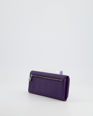 Loewe Purple Leather Long Wallet with Logo