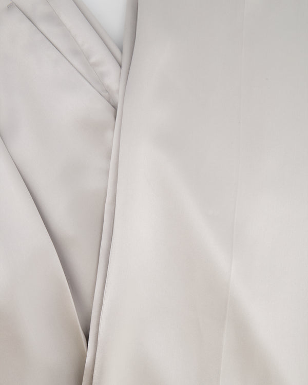 Ermanno Scervino Grey Wide Satin Trouser Size IT 38 (UK 6)