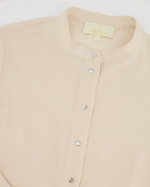 Like Yana Blush Pink Silk Long Sleeve Cardi Top Size S (UK 8)