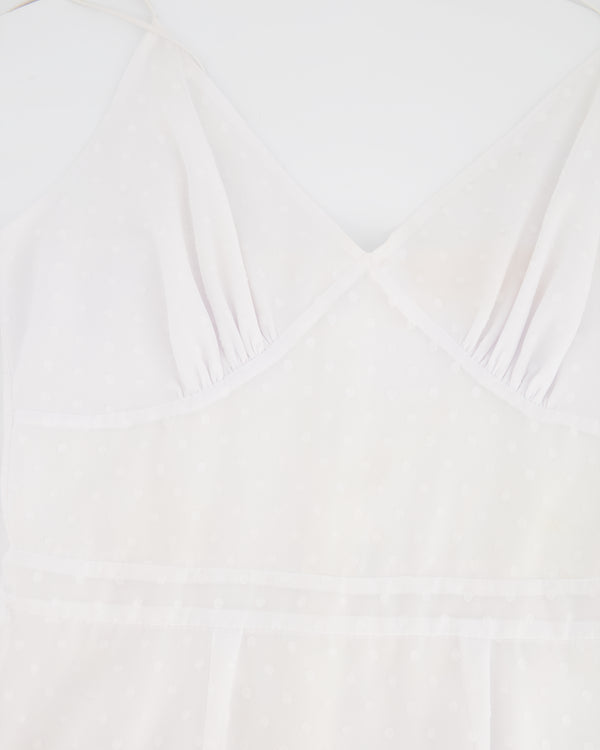 Like Yana White Polka Dot Sleeveless Midi Dress Size S (UK 8)