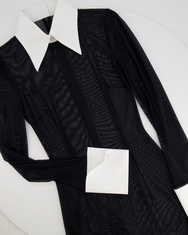Dolce & Gabbana Black Tulle Maxi Dress with White Shirt Detailing  Size IT 38 (UK 6) RRP £2,250