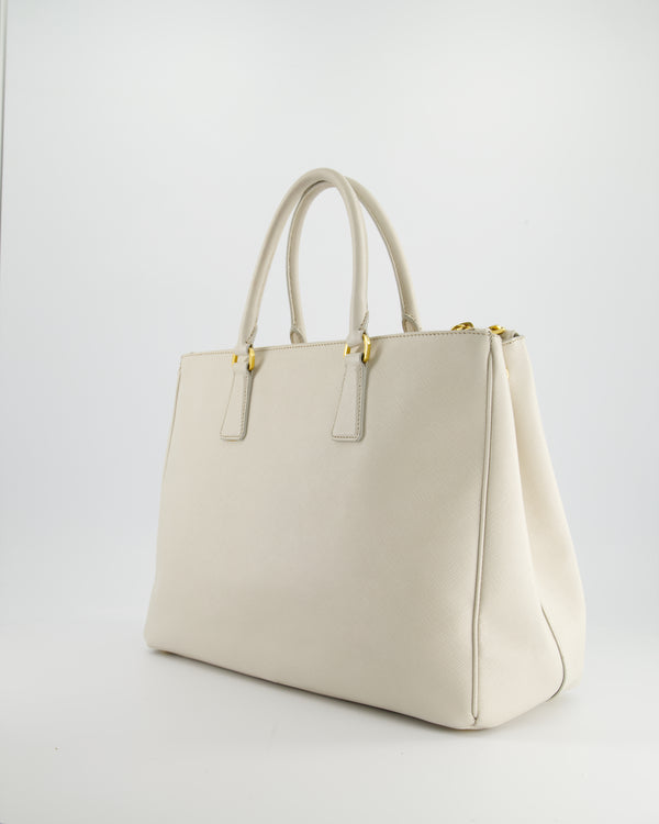 *FIRE PRICE* Prada White Large Galleria Bag in Saffiano Leather with Gold Hardware RRP £3,700