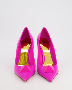 Valentino Hot Pink One Stud Patent Leather Pumps Size EU 41 RRP £790
