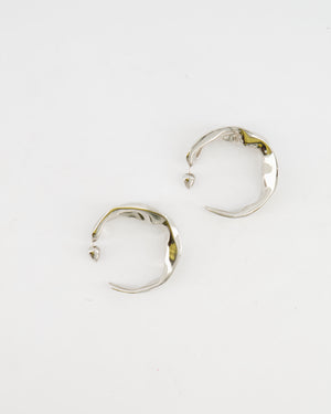 Alaia Fluide Drop Hoop Earrings in Silver