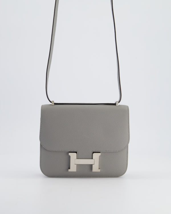 *FIRE PRICE* Hermès Constance III Mini 18cm Bag in Gris Mouette Epsom Leather with Palladium Hardware