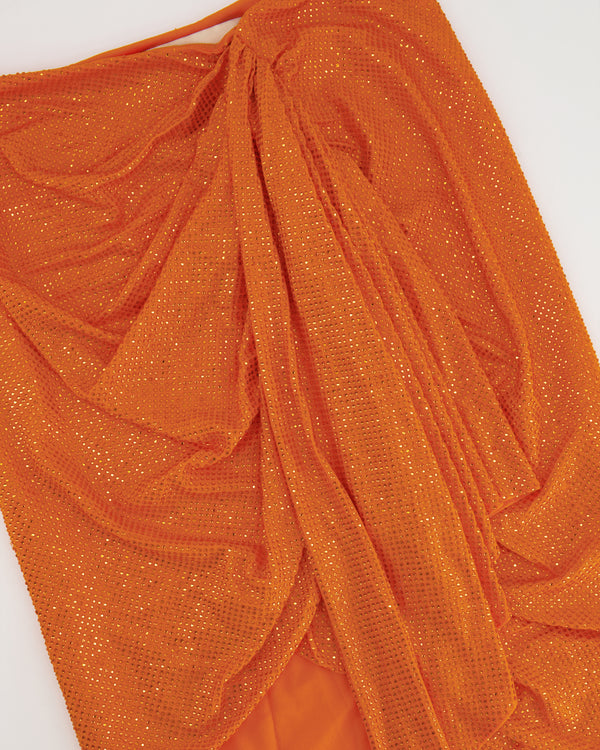 Alexandre Vauthier Orange Sequin Embellished Mini Skirt Size IT 36 (UK 4)