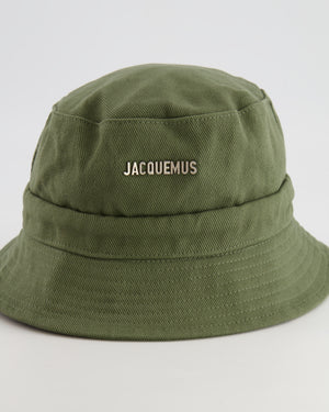 Jacquemus Khaki Le Bob Gadjo Bucket Hat with Logo Size 58