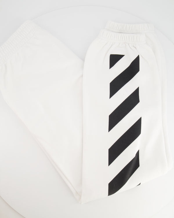 Off-White White Jogger Pants with Black Logo Detailing Size S (UK 8)