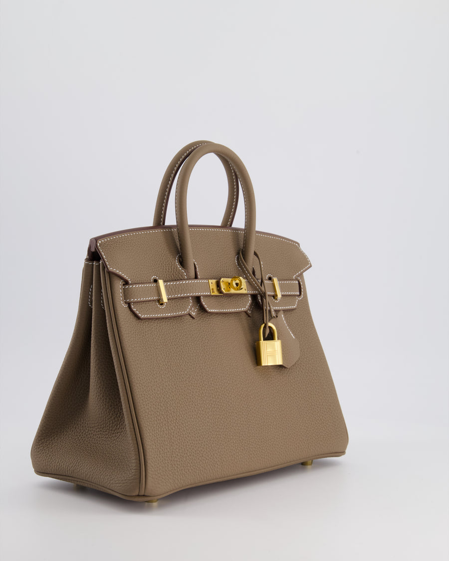 *HOLY GRAIL* Hermès Birkin Retourne 25cm in Etoupe Togo Leather with Gold Hardware