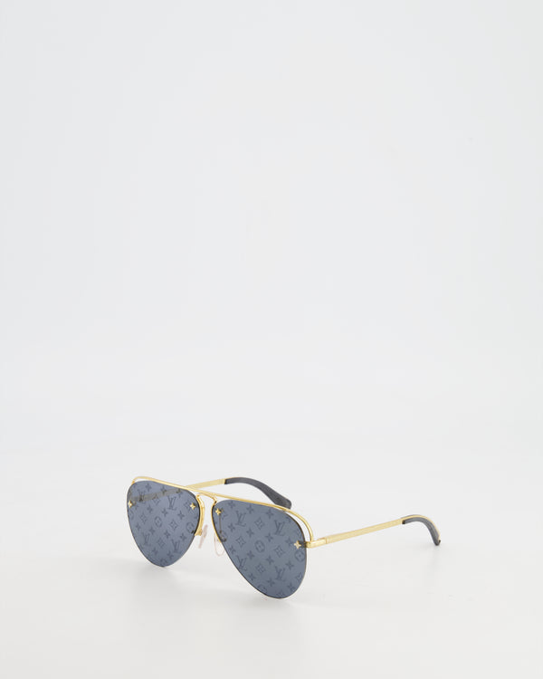 *FIRE PRICE* Louis Vuitton LV Pilot Aviator Logo Gold Sunglasses RRP £495