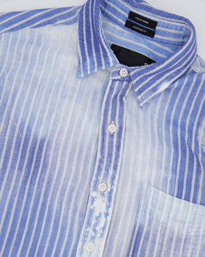 R13 Bleached Blue Striped Jumbo Shirt Dress Size XS/S (UK 6/8) RRP £520