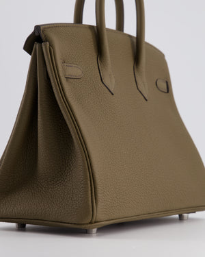 *RARE* Hermès Birkin Bag Retourne 25cm in Toundra Togo Leather with Palladium Hardware