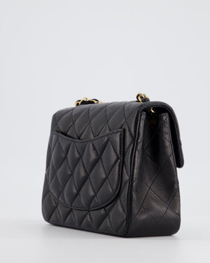 Chanel Vintage Black Mini Square Bag in Lambskin Leather with 24k Gold Hardware