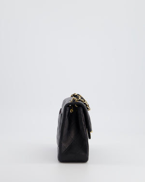 Chanel Vintage Black Mini Square Bag in Lambskin Leather with 24k Gold Hardware