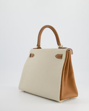 *RARE* Hermes HSS Kelly 28cm Bag in Nata, Gold Togo Leather with Permabrass Hardware