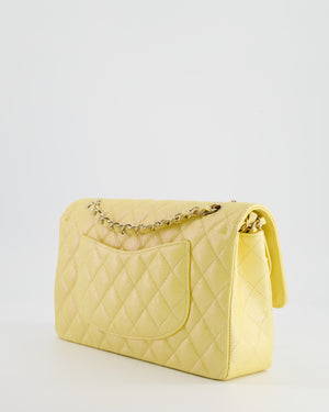 Chanel Medium Yellow Iridescent Classic Double Flap Bag in Caviar Leather with Champagne Gold Hardware
