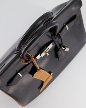 *SUPER RARE* Special edition Hermès Birkin HSS Bag 35cm in Black Box Leather, Orange Edges & Interior with Palladium Hardware