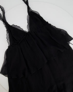 Tom Ford Black Silk Layered Sleeveless Mini Dress Size IT 38 (UK 6)