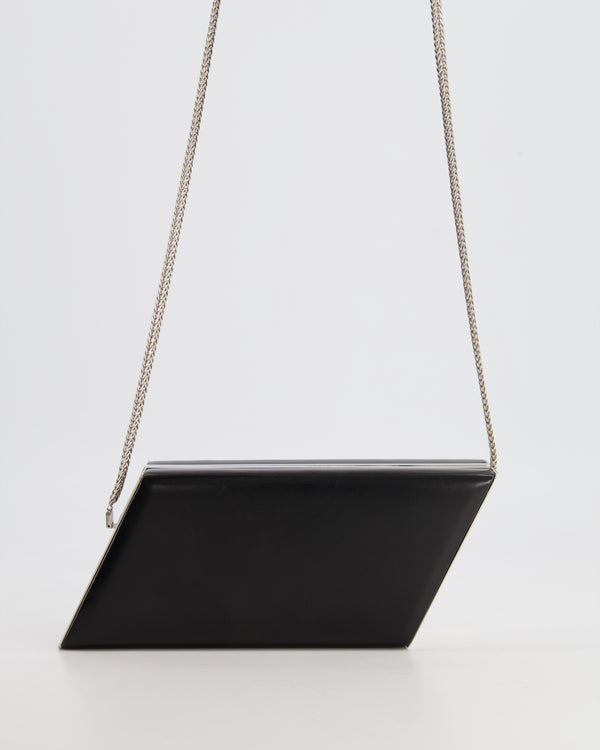 Saint Laurent Black Clutch On Chain Bag with Silver Hardware