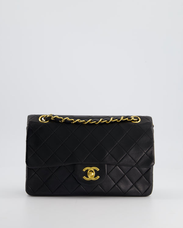 Chanel Small Black Classic Double Flap in Lambskin Leather with 24k Gold Hardware