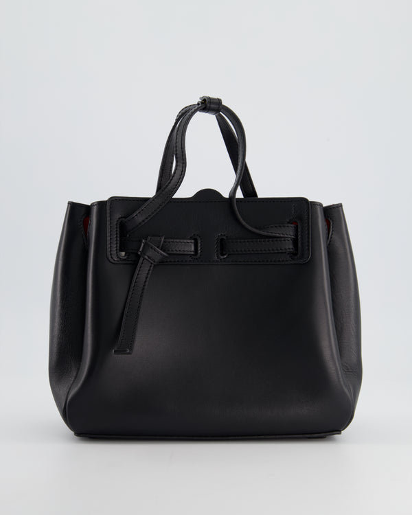 Loewe Black Mini Lazzo Bag In Calfskin Leather with Gold Hardware