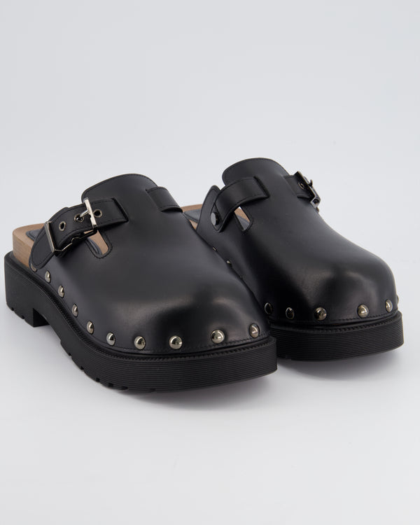 Christian Dior Black Diorquake Studded Clog Size EU 42