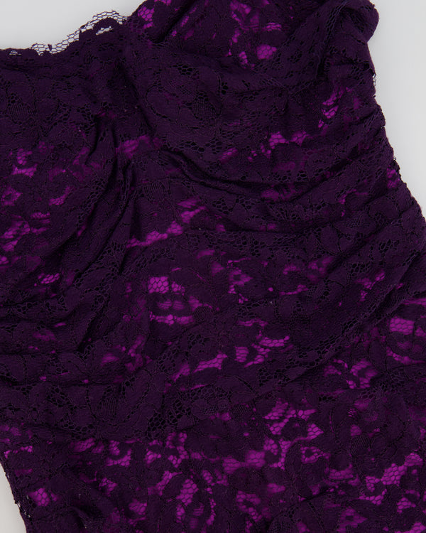 Dolce & Gabbana Purple Lace Corset Mini Dress with Bolero Size IT 42 (UK 10)