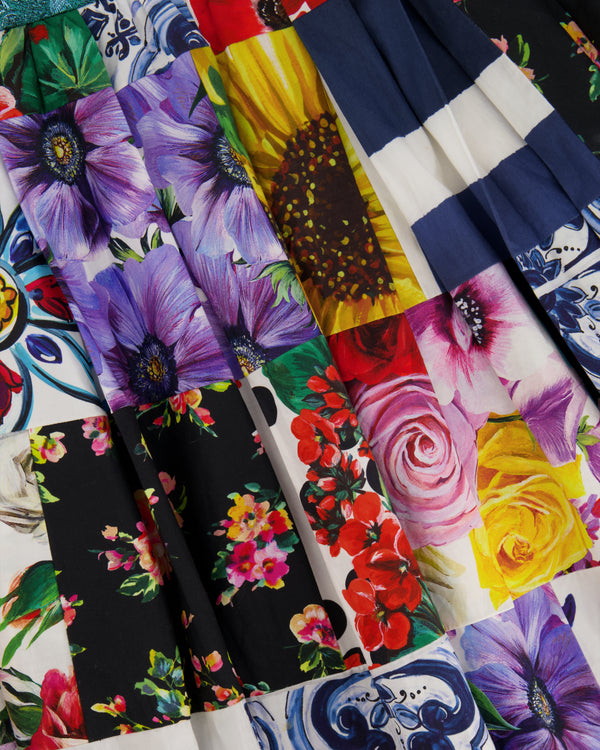 Dolce & Gabbana Multicoloured Patchwork Mini Skirt with Metallic Details Size IT 46 (UK 14)