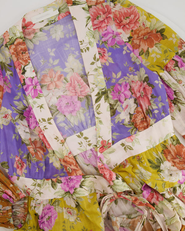 Zimmermann Multicoloured Floral Long-Sleeve Maxi Dress Size 2 (UK 12)