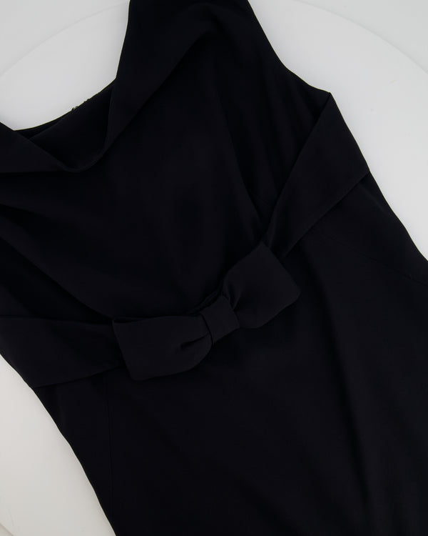 Alexander Mcqueen Black Sleeveless Dress with Bow Detailing Size UK 12/14
