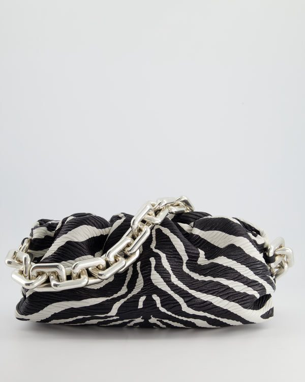 *FIRE PRICE* Bottega Veneta Zebra Print Nappa Leather Chain Pouch Bag with Silver Hardware
