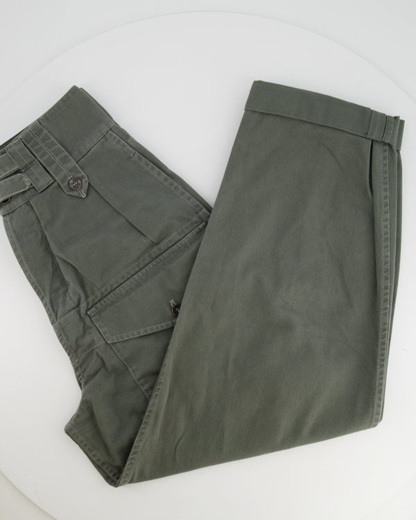 Saint Laurent Khaki Cargo Trousers with Pockets Size FR 36 (UK 8)