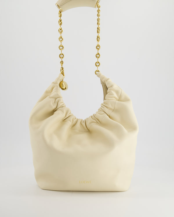 *HOT* Loewe Cream Small Squeeze Bag in Nappa Lambskin Leather and Gold Hardware RRP £2950